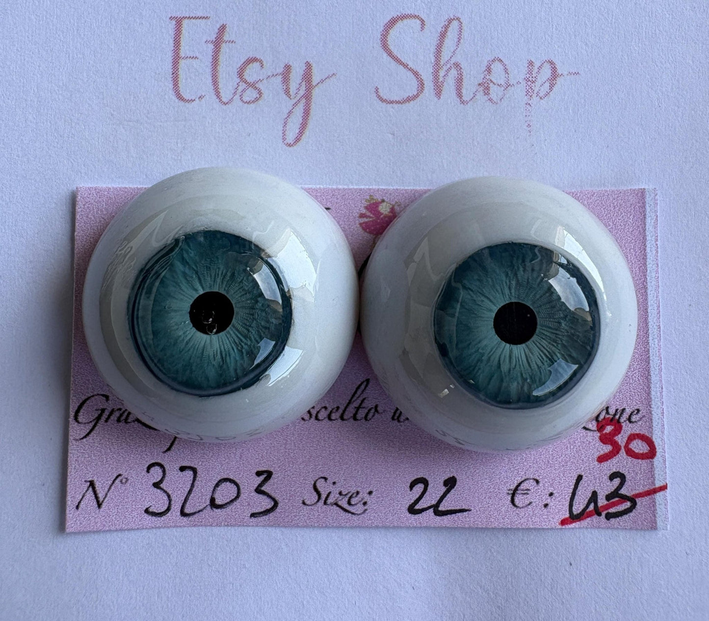 Azzurro - 22 mm FLAT 3203 | Reborn Doll Eyes | CarolaCarollsEyes