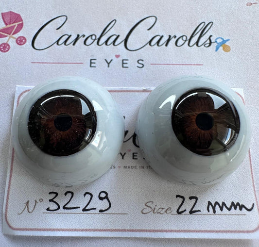 Marrone - 22 mm FLAT 3229 | Reborn Doll Eyes | CarolaCarollsEyes