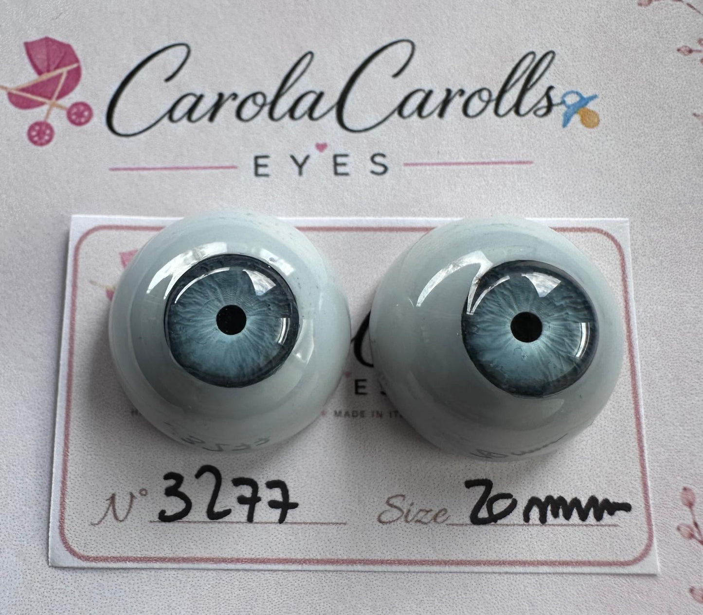 Azzurro - 20 mm FLAT 3277 | Reborn Doll Eyes | CarolaCarollsEyes