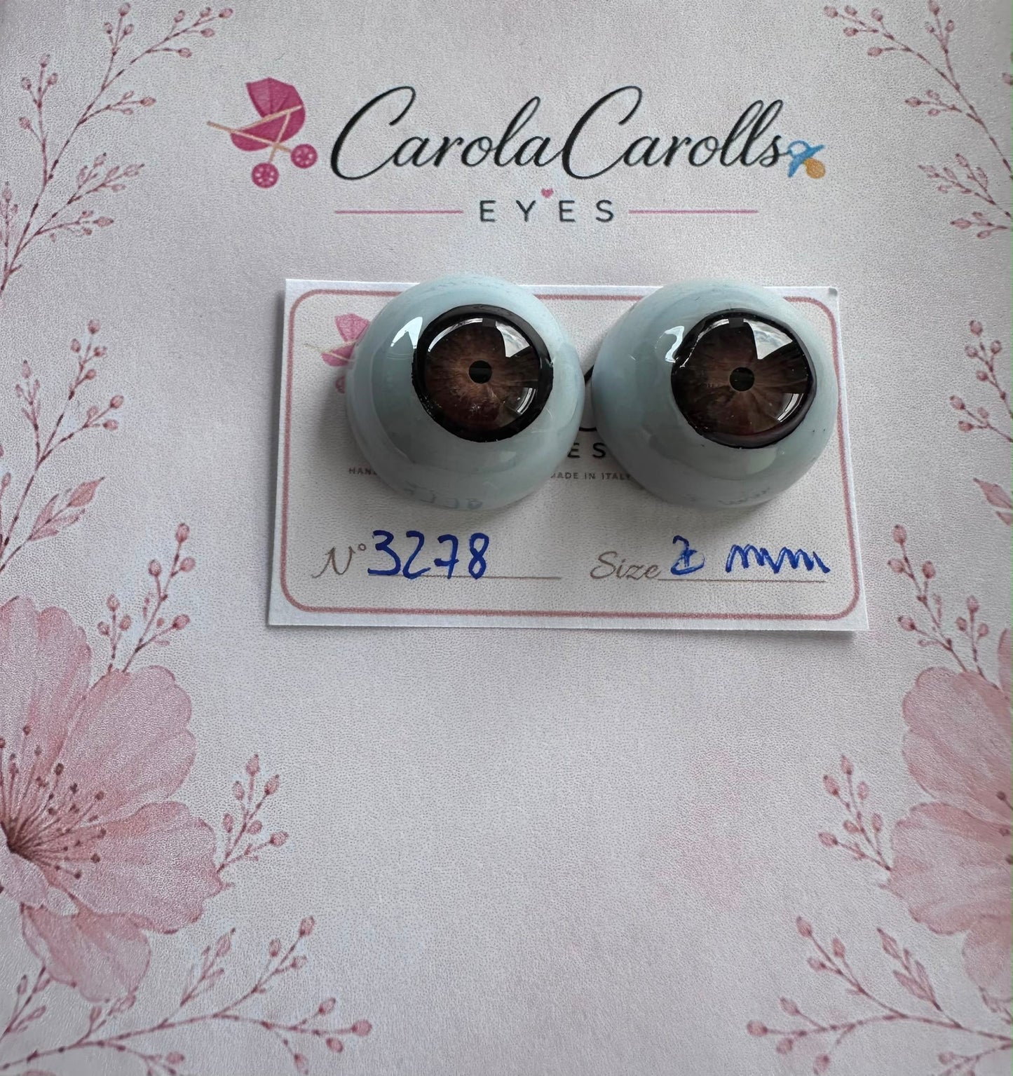 Marrone - 20 mm FLAT 3278 | Reborn Doll Eyes | CarolaCarollsEyes