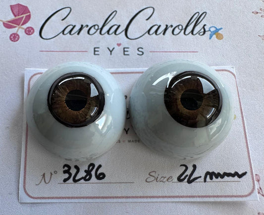 Marrone - 22 mm FLAT 3286 | Reborn Doll Eyes | CarolaCarollsEyes