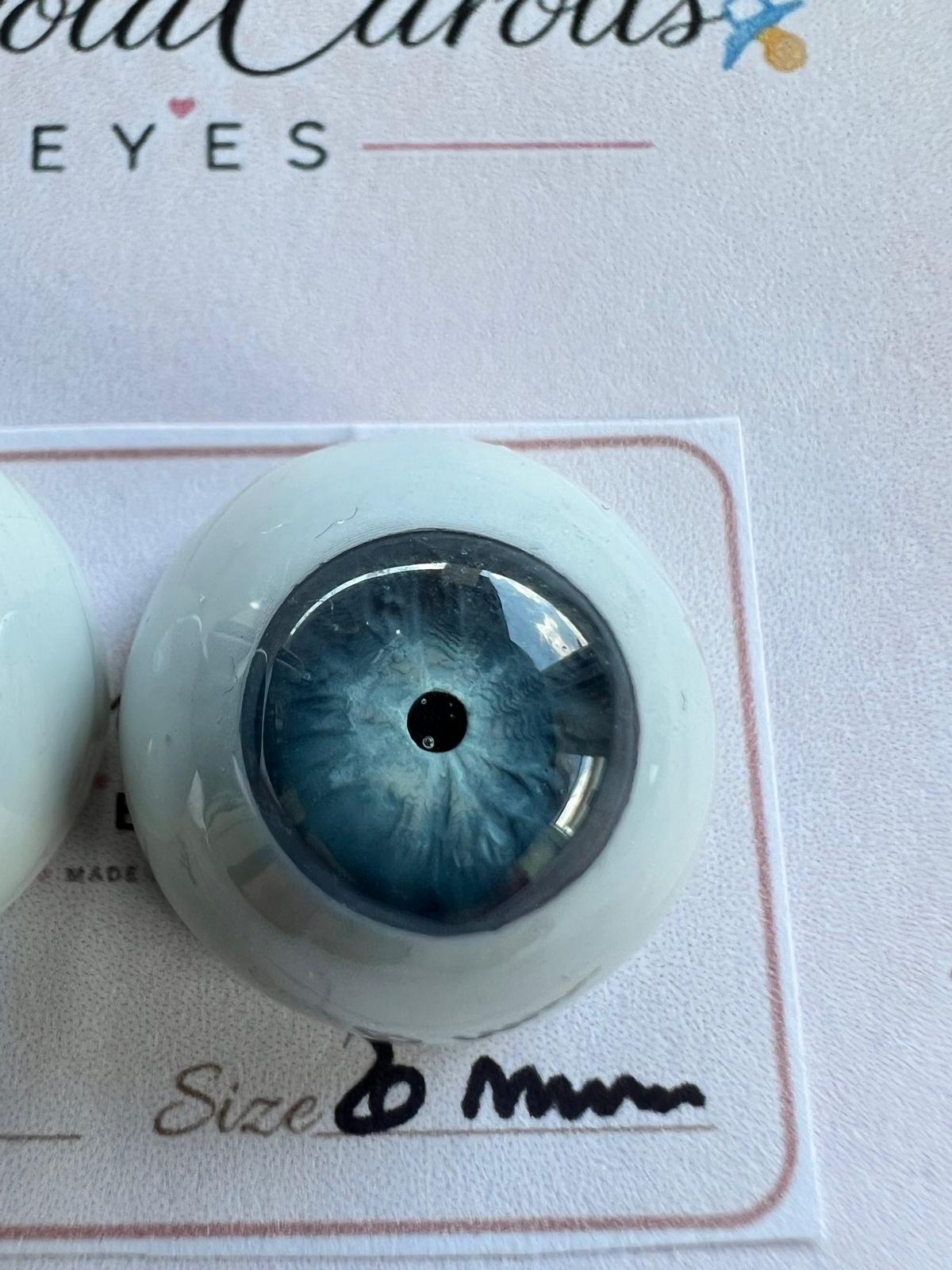 Grigio/Blu - 20 mm FLAT 3306 | Reborn Doll Eyes | CarolaCarollsEyes