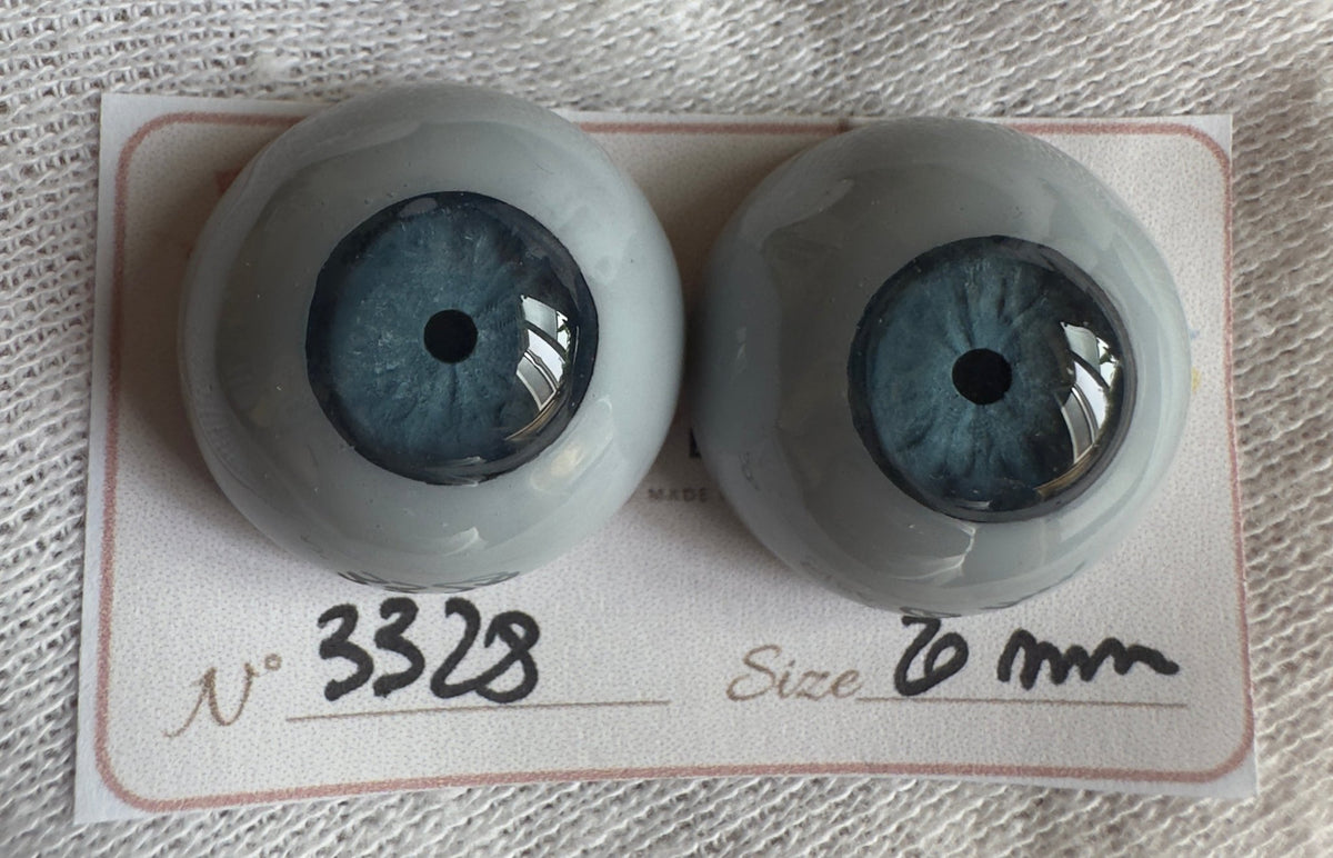 Grigio/Blu - 20 mm FLAT #3328 | Reborn Doll Eyes | CarolaCarollsEyes