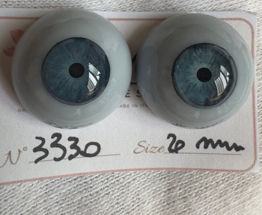 Grigio/Blu - 20 mm FLAT #3330 | Reborn Doll Eyes | CarolaCarollsEyes