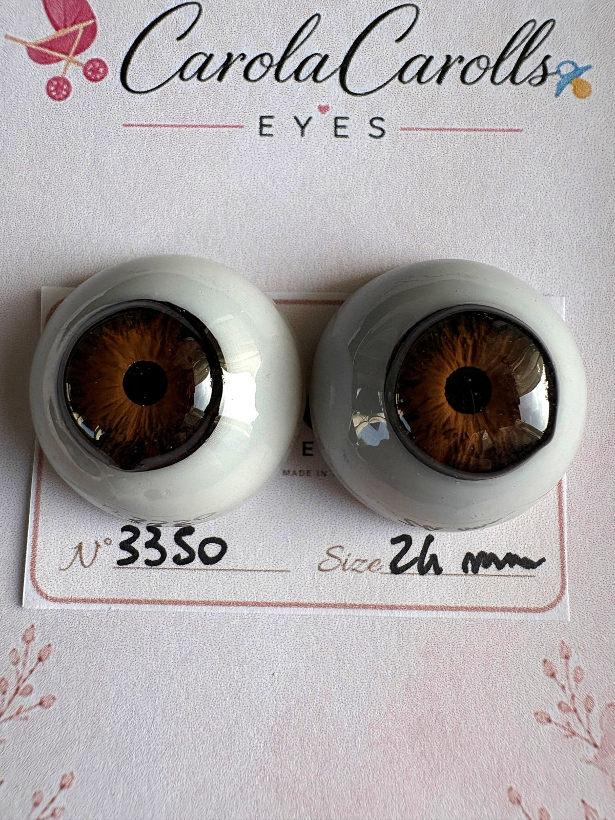 Marrone - 24 mm FLAT #3350 | Reborn Doll Eyes | CarolaCarollsEyes