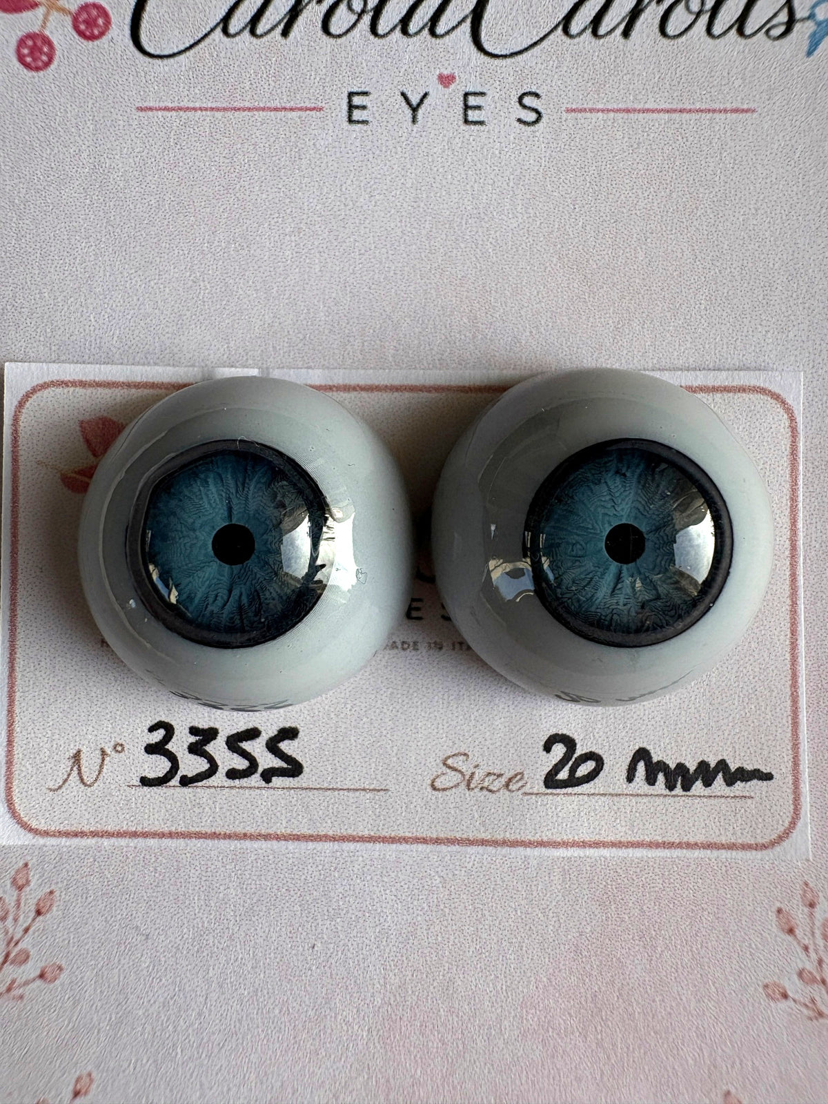 Blu - 20 mm FLAT #3355 | Reborn Doll Eyes | CarolaCarollsEyes