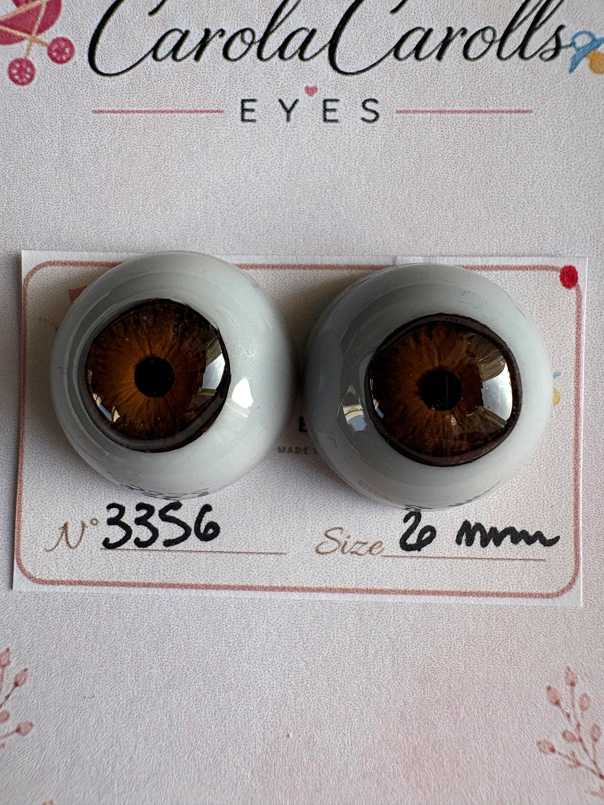 Marrone - 20 mm FLAT #3356 | Reborn Doll Eyes | CarolaCarollsEyes