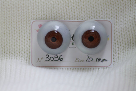 Marrone - 20 mm FLAT 3096 | Reborn Doll Eyes | CarolaCarollsEyes