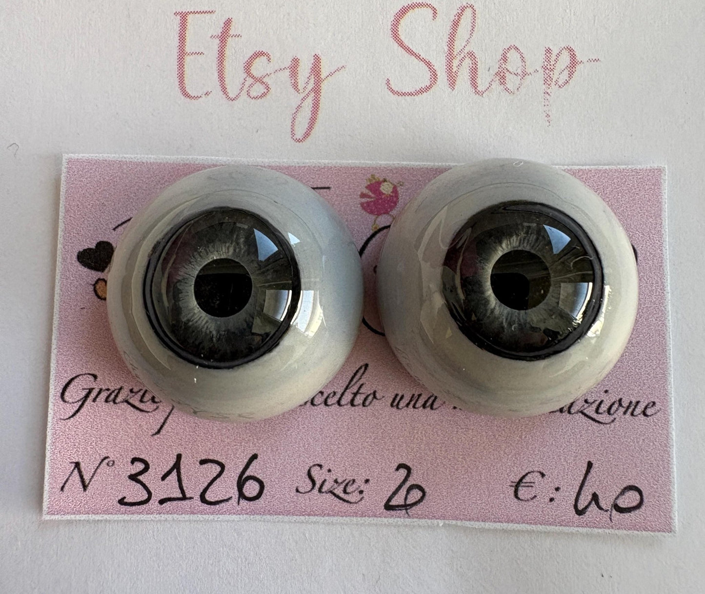 Grigio - 20 mm FLAT 3126 | Reborn Doll Eyes | CarolaCarollsEyes