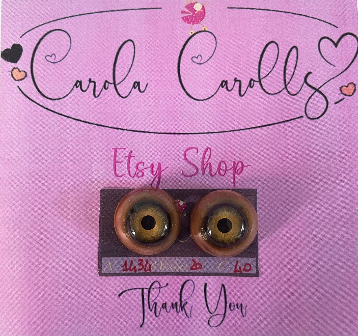 Monkey - 20 mm FLAT 1434 | Reborn Doll Eyes | CarolaCarollsEyes