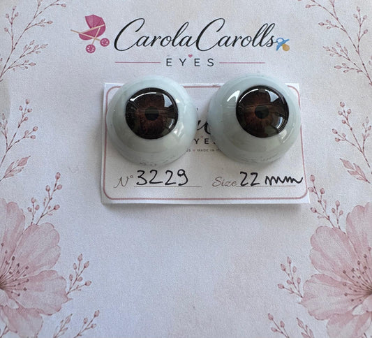 Marrone - 22 mm FLAT 3229 | Reborn Doll Eyes | CarolaCarollsEyes