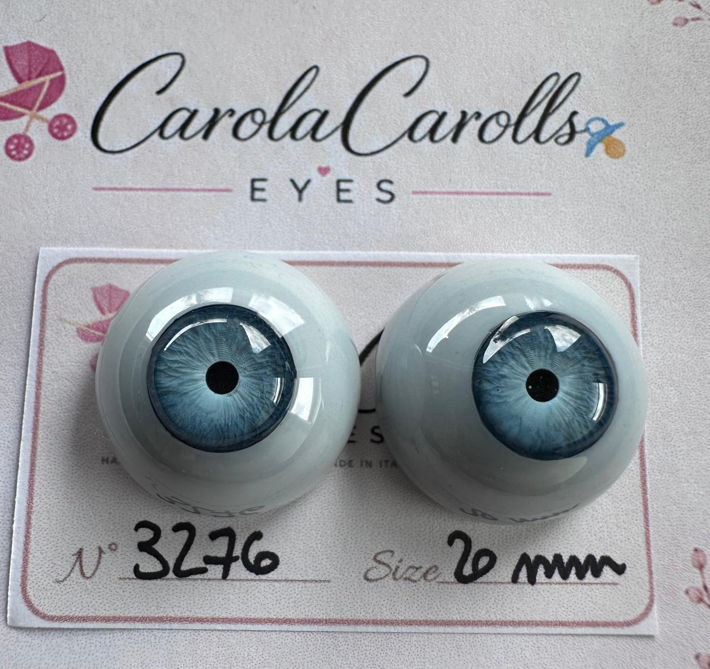 Azzurro - 20 mm FLAT 3276 | Reborn Doll Eyes | CarolaCarollsEyes