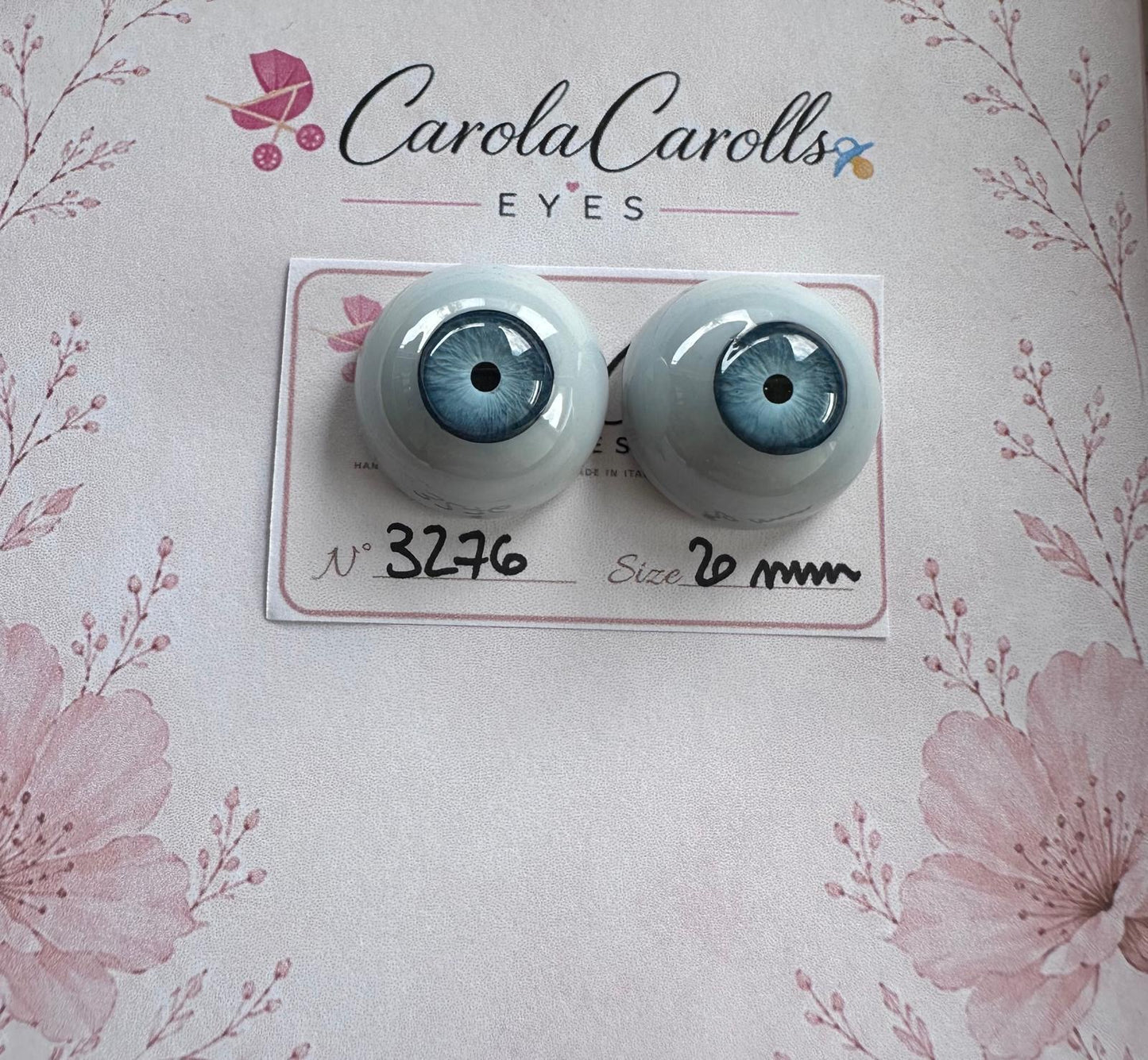 Azzurro - 20 mm FLAT 3276 | Reborn Doll Eyes | CarolaCarollsEyes