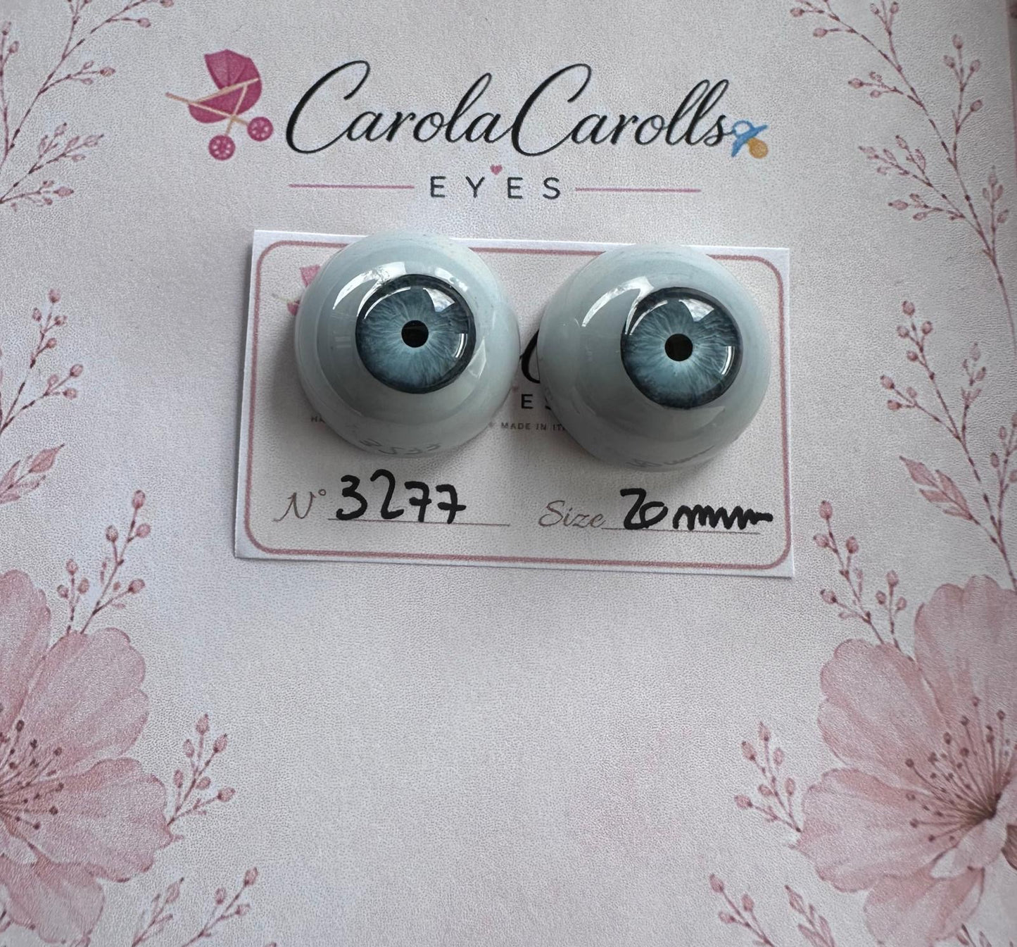 Azzurro - 20 mm FLAT 3277 | Reborn Doll Eyes | CarolaCarollsEyes