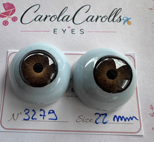 Marrone - 22 mm FLAT 3279 | Reborn Doll Eyes | CarolaCarollsEyes
