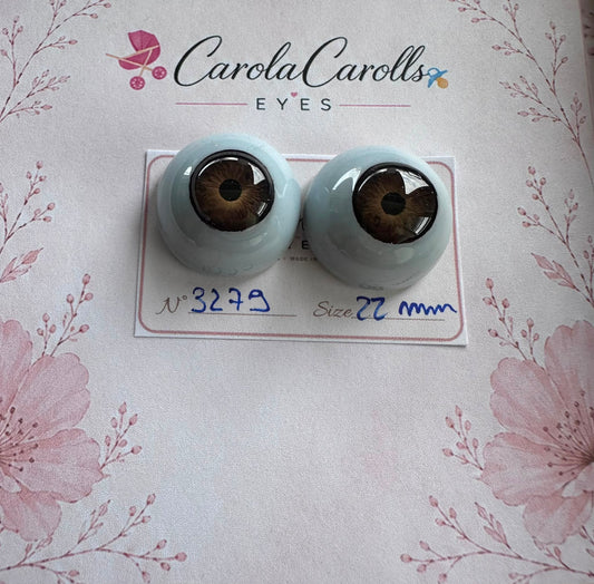 Marrone - 22 mm FLAT 3279 | Reborn Doll Eyes | CarolaCarollsEyes