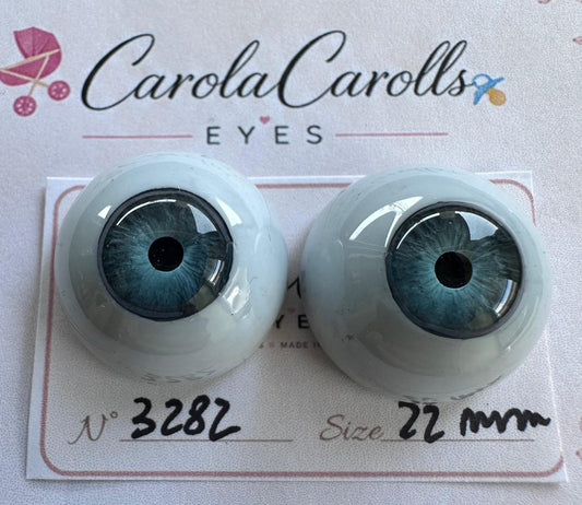 Blu/Verde - 22 mm FLAT 3282 | Reborn Doll Eyes | CarolaCarollsEyes