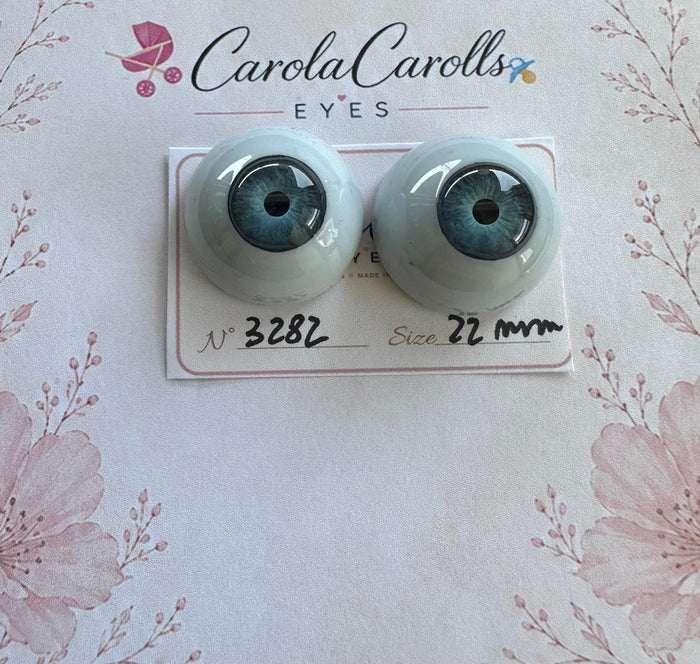 Blu/Verde - 22 mm FLAT 3282 | Reborn Doll Eyes | CarolaCarollsEyes
