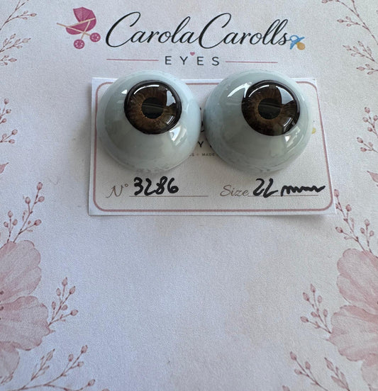 Marrone - 22 mm FLAT 3286 | Reborn Doll Eyes | CarolaCarollsEyes