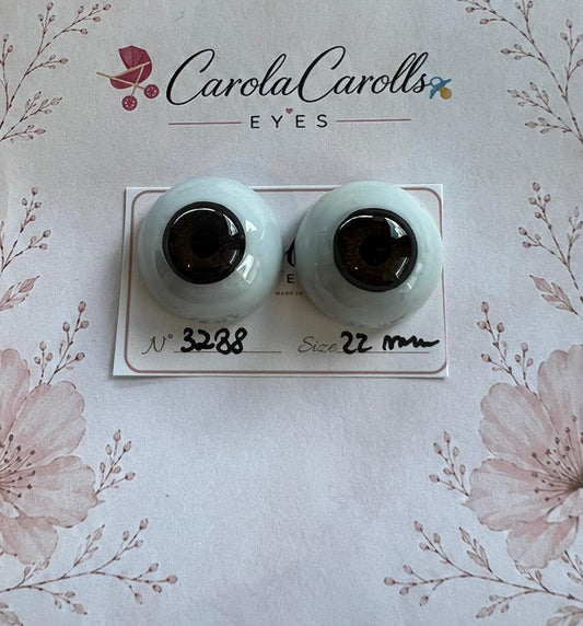 Marrone - 22 mm FLAT 3288 | Reborn Doll Eyes | CarolaCarollsEyes