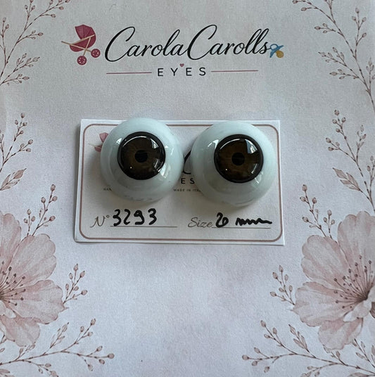 Marrone - 20 mm FLAT 3293 | Reborn Doll Eyes | CarolaCarollsEyes