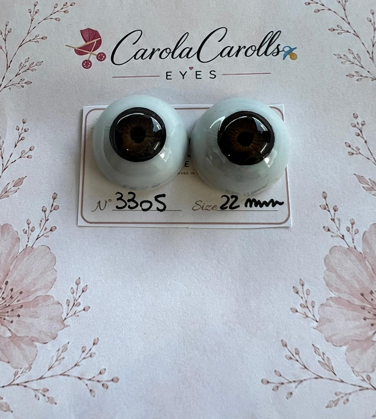 Marrone - 22 mm FLAT 3305 | Reborn Doll Eyes | CarolaCarollsEyes