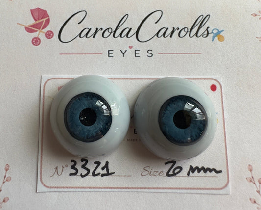 Blu - 20 mm FLAT #3321 | Reborn Doll Eyes | CarolaCarollsEyes