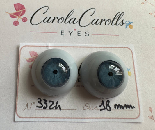 Grigio/Blu - 18 mm FLAT #3324 | Reborn Doll Eyes | CarolaCarollsEyes