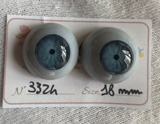 Grigio/Blu - 18 mm FLAT #3324 | Reborn Doll Eyes | CarolaCarollsEyes