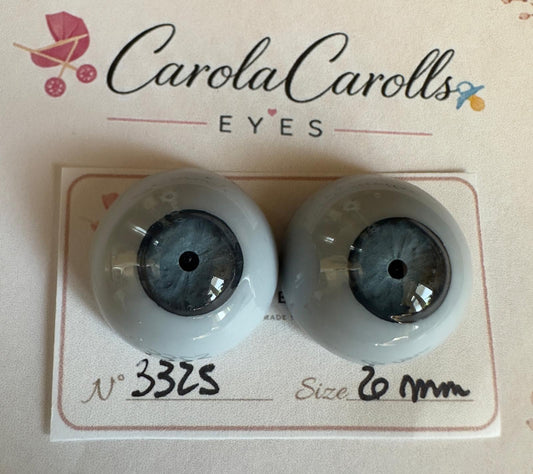 Grigio/Blu - 20 mm FLAT #3325 | Reborn Doll Eyes | CarolaCarollsEyes