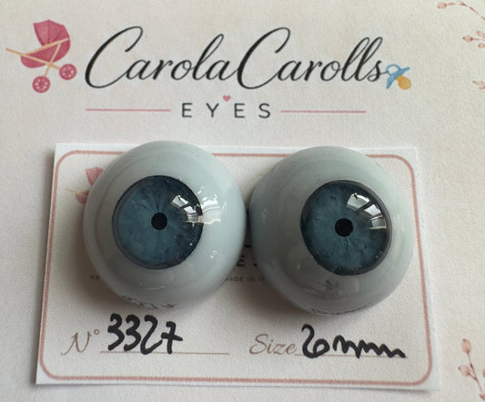 Grigio/Blu - 20 mm FLAT #3327 | Reborn Doll Eyes | CarolaCarollsEyes