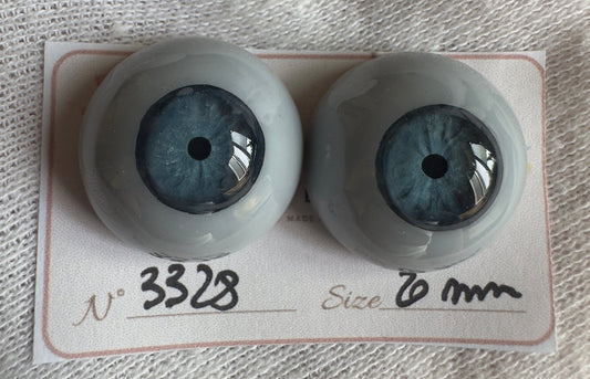 Grigio/Blu - 20 mm FLAT #3328 | Reborn Doll Eyes | CarolaCarollsEyes