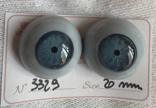 Grigio/Blu - 20 mm FLAT #3329 | Reborn Doll Eyes | CarolaCarollsEyes