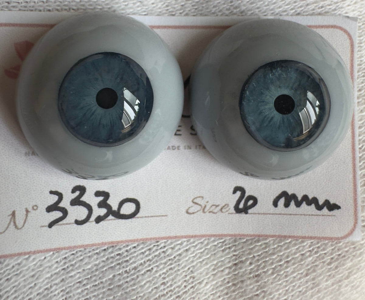 Grigio/Blu - 20 mm FLAT #3330 | Reborn Doll Eyes | CarolaCarollsEyes