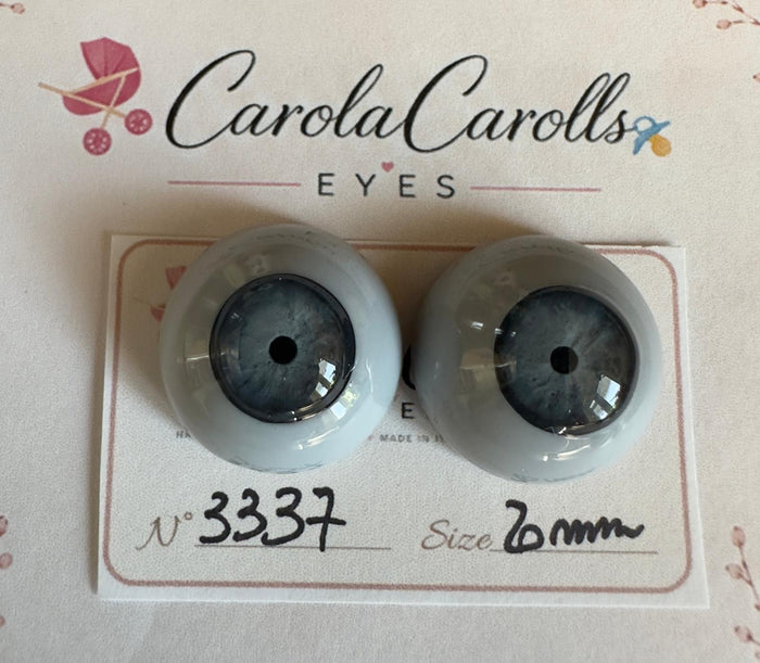 Grigio/Blu - 20 mm FLAT #3337 | Reborn Doll Eyes | CarolaCarollsEyes