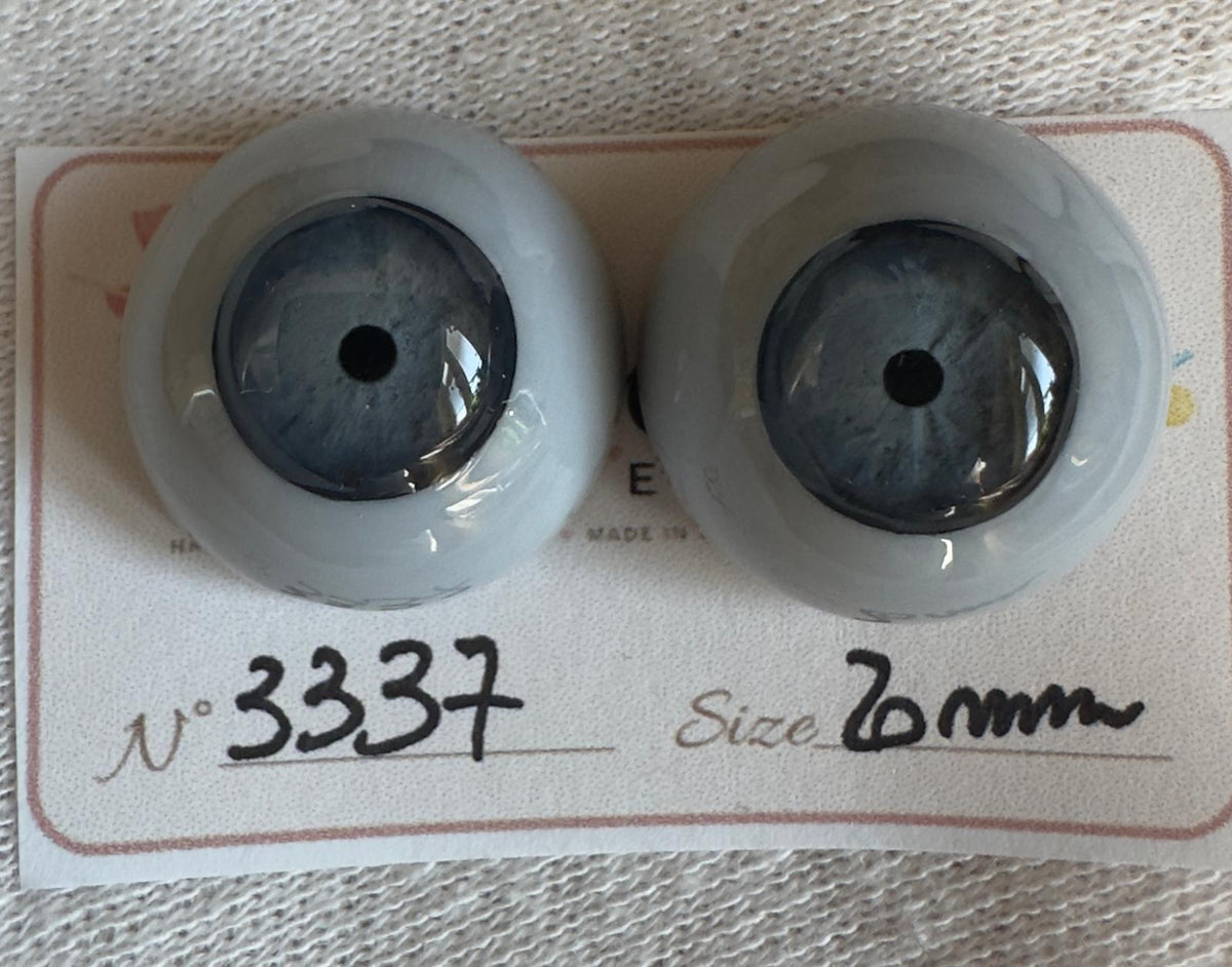 Grigio/Blu - 20 mm FLAT #3337 | Reborn Doll Eyes | CarolaCarollsEyes