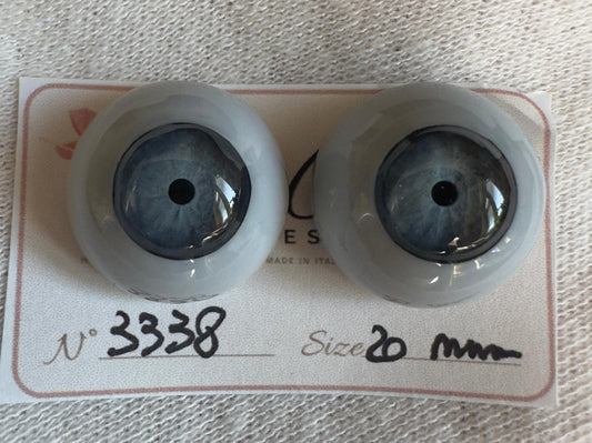 Grigio/Blu - 20 mm FLAT #3338 | Reborn Doll Eyes | CarolaCarollsEyes