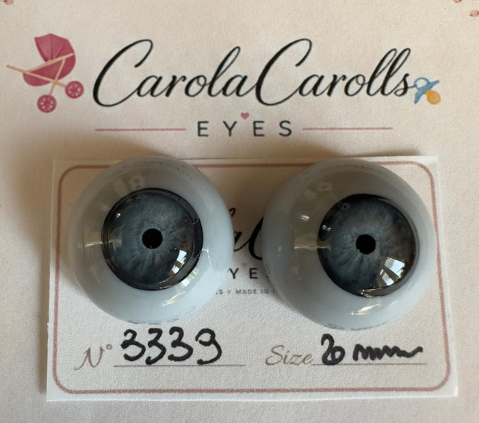 Grigio/Blu - 20 mm FLAT #3339 | Reborn Doll Eyes | CarolaCarollsEyes