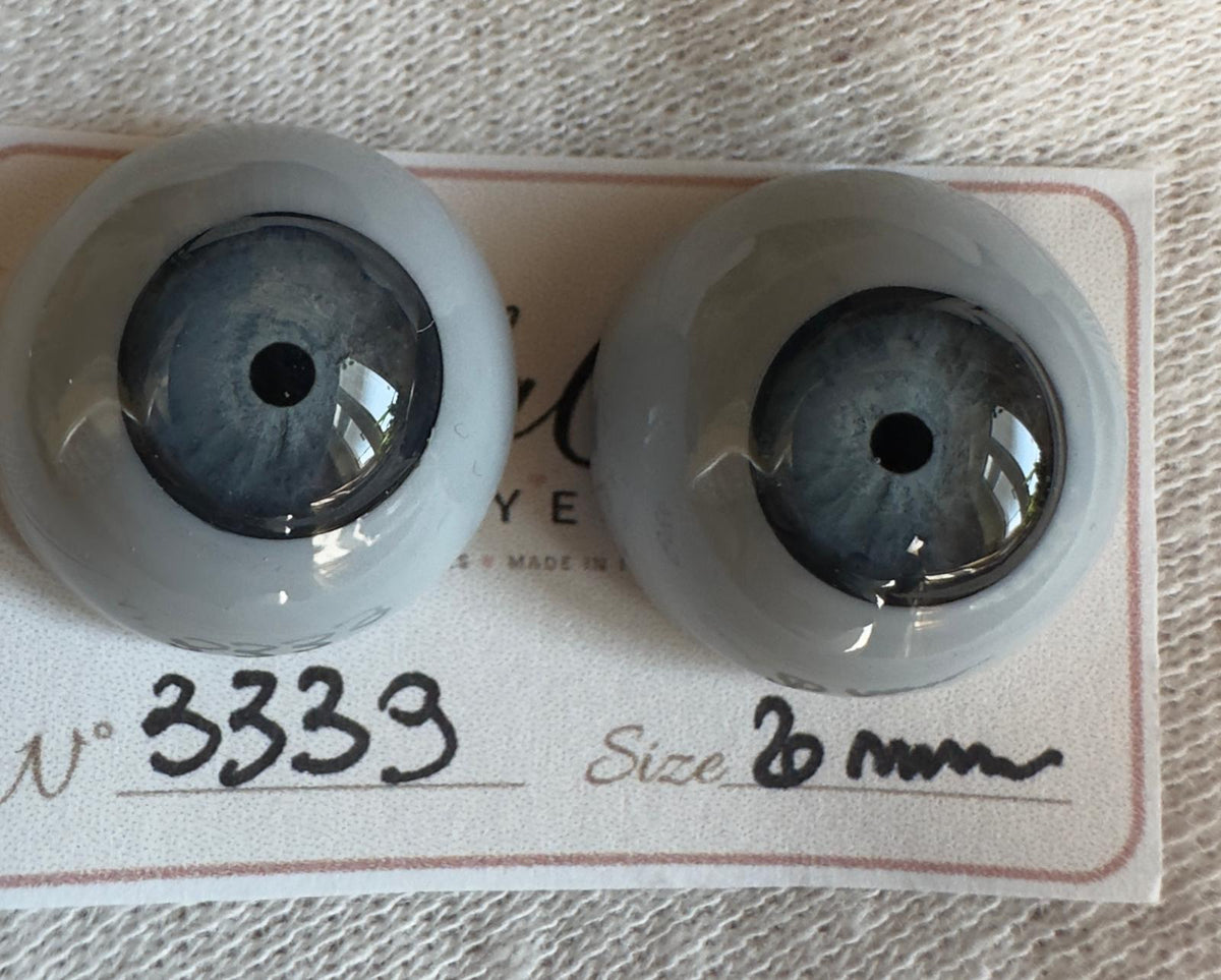 Grigio/Blu - 20 mm FLAT #3339 | Reborn Doll Eyes | CarolaCarollsEyes