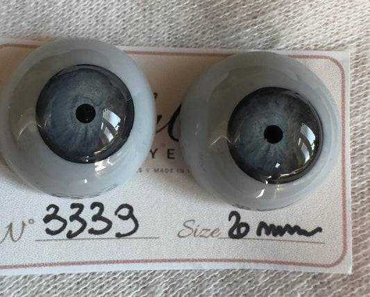 Grigio/Blu - 20 mm FLAT #3339 | Reborn Doll Eyes | CarolaCarollsEyes
