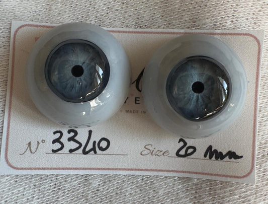 Grigio/Blu - 20 mm FLAT #3340 | Reborn Doll Eyes | CarolaCarollsEyes