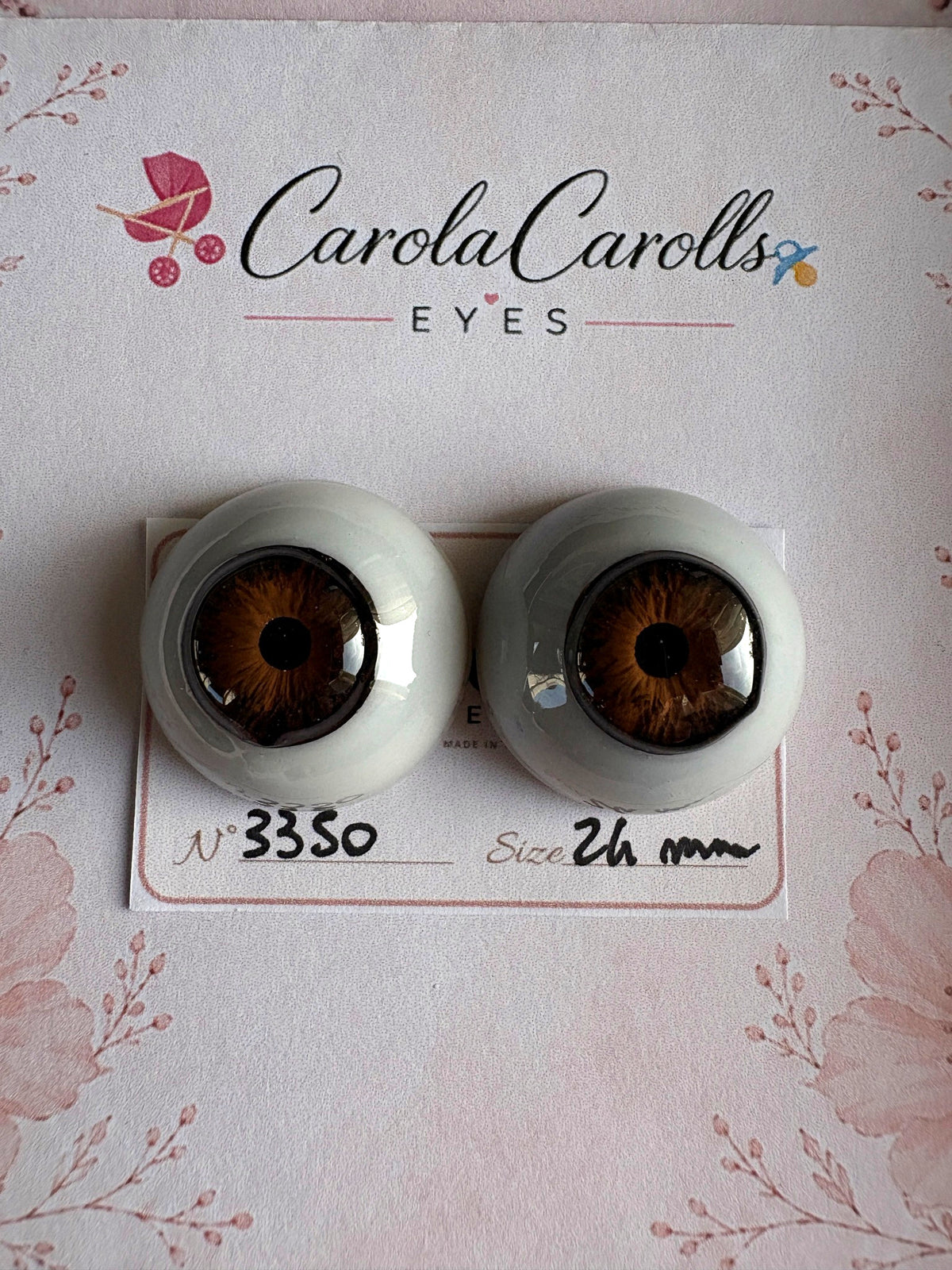 Marrone - 24 mm FLAT #3350 | Reborn Doll Eyes | CarolaCarollsEyes