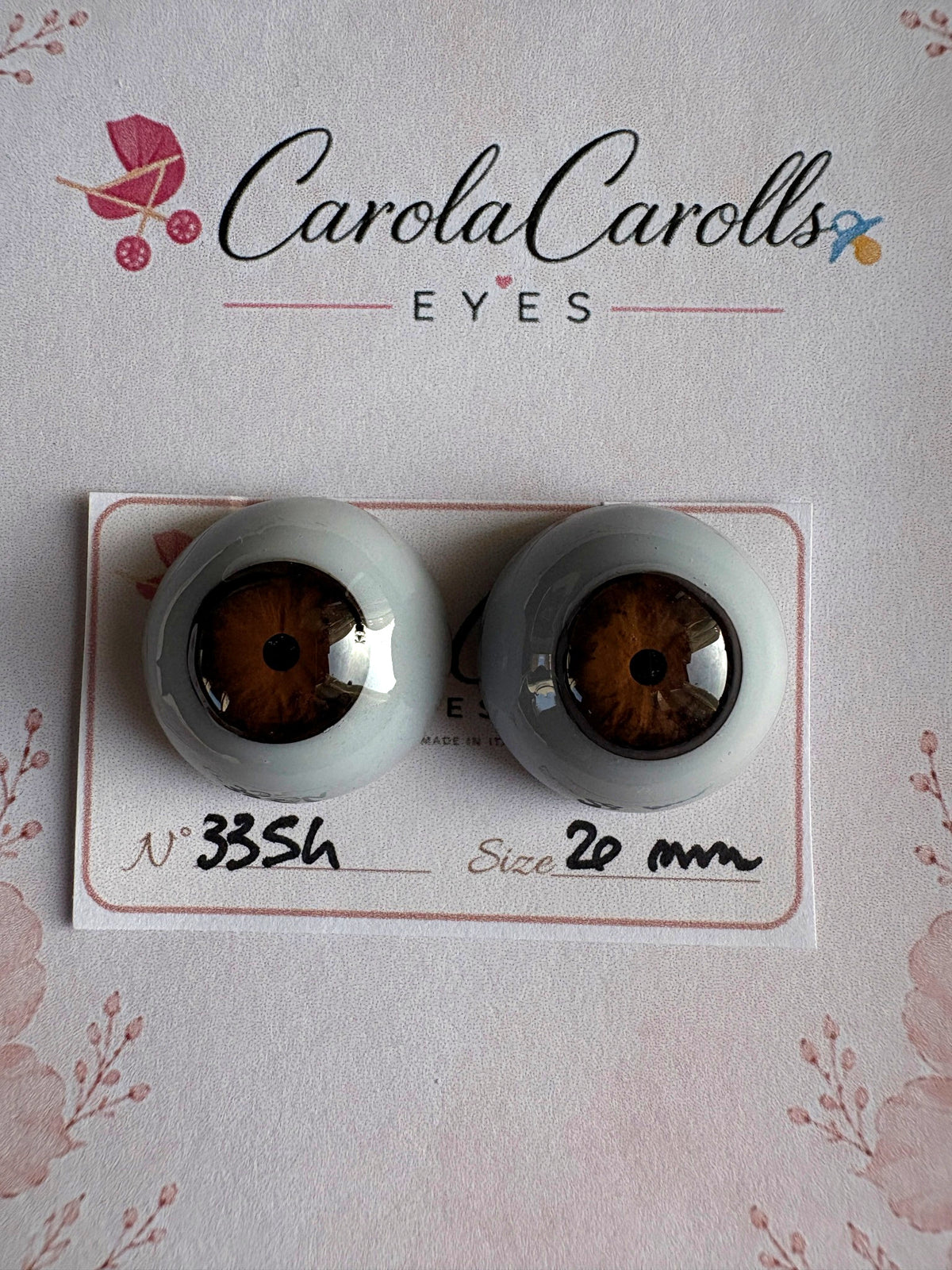 Marrone - 20 mm FLAT #3354 | Reborn Doll Eyes | CarolaCarollsEyes