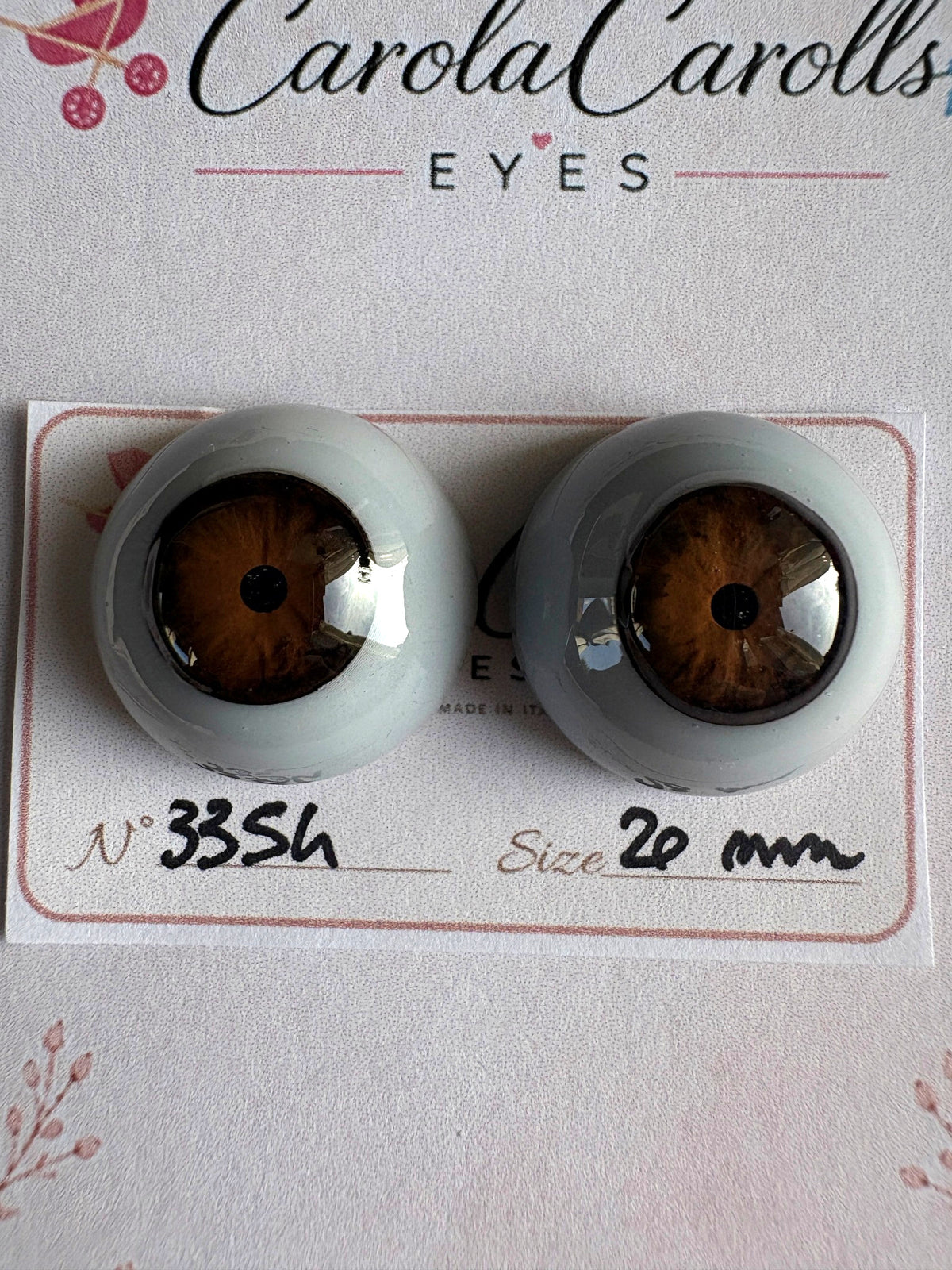 Marrone - 20 mm FLAT #3354 | Reborn Doll Eyes | CarolaCarollsEyes
