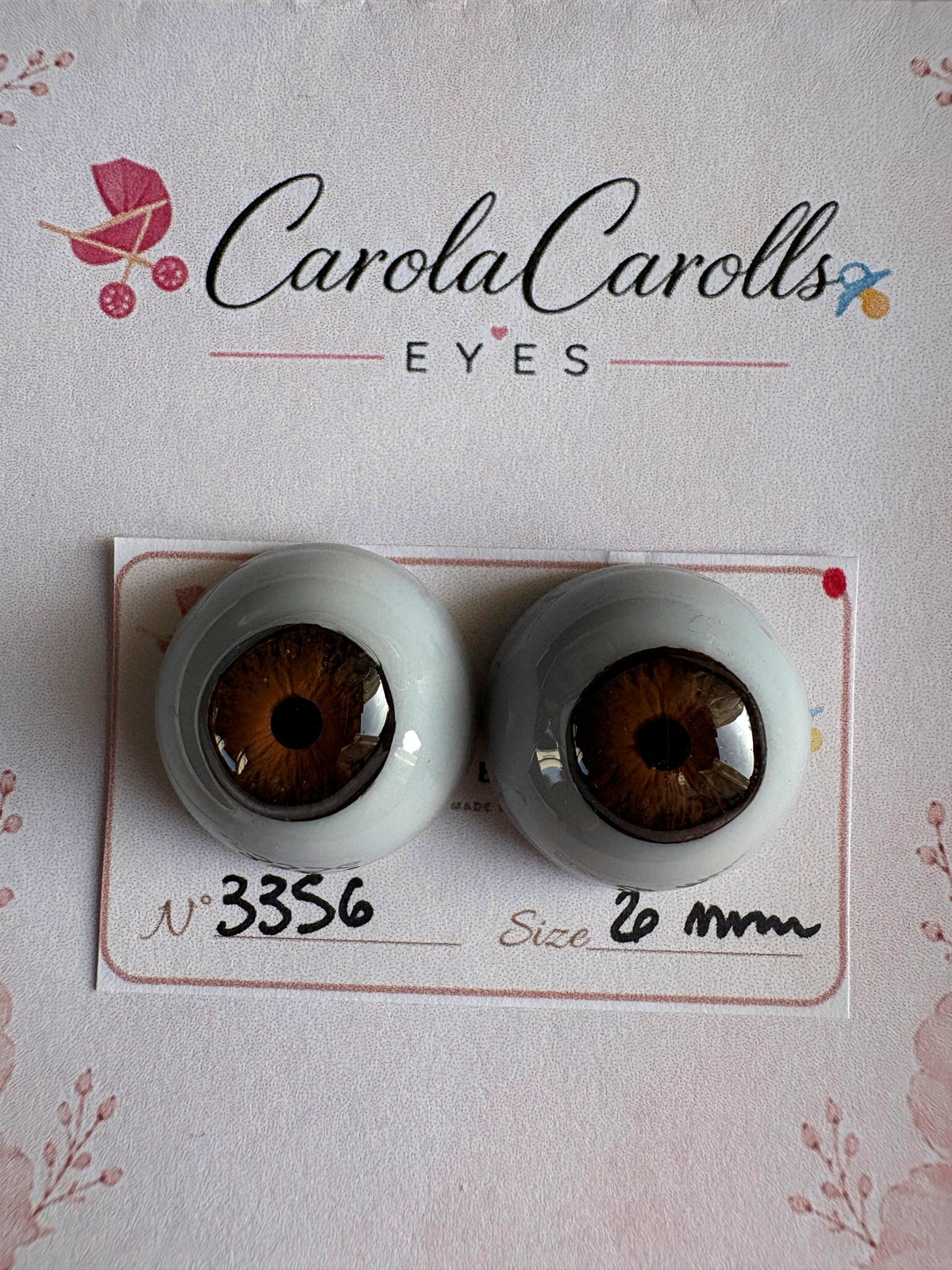 Marrone - 20 mm FLAT #3356 | Reborn Doll Eyes | CarolaCarollsEyes