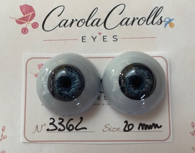 Blu - 20 mm FLAT #3362 | Reborn Doll Eyes | CarolaCarollsEyes