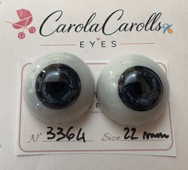 Blu - 22 mm FLAT #3364 | Reborn Doll Eyes | CarolaCarollsEyes