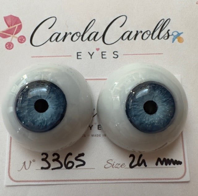 Blu - 24 mm FLAT #3365 | Reborn Doll Eyes | CarolaCarollsEyes