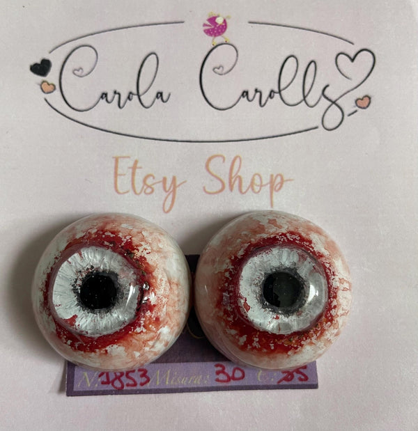 Zombie - 30mm FLAT 1853 | Reborn Doll Eyes | CarolaCarollsEyes