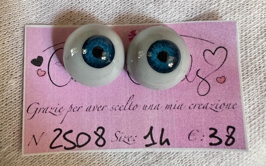 Blu - 14 mm FLAT 2508 | Reborn Doll Eyes | CarolaCarollsEyes